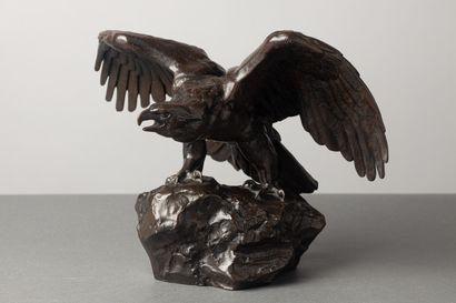 null Antoine-Louis BARYE (1796-1875)

Aigle aux ailes déployées 

Epreuve en bronze...