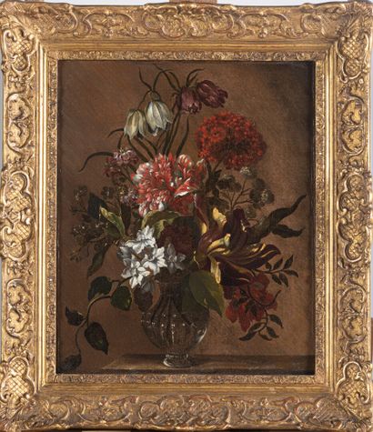 null Ecole française, attribuée à Nicolas BAUDESSON (1611-1680)

Vase de fleurs 

Huile...