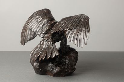 null Antoine-Louis BARYE (1796-1875)

Aigle aux ailes déployées 

Epreuve en bronze...