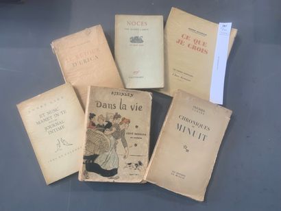 null Lot de 6 volumes de littérature XXe dont 1 avec exemplaire enrichi d'un envoi...