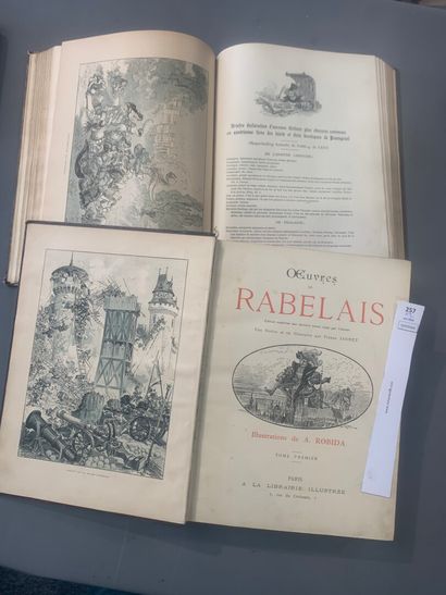 null Les oeuvres de Rabelais illustré par Robida. 2 volume in-4. Demi-reliures en...