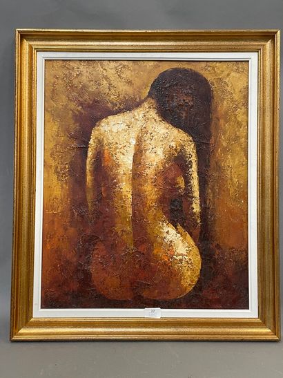  BARJON 
Nu féminin 
huile sur toile, signée en bas à droite 
60 x 50 cm