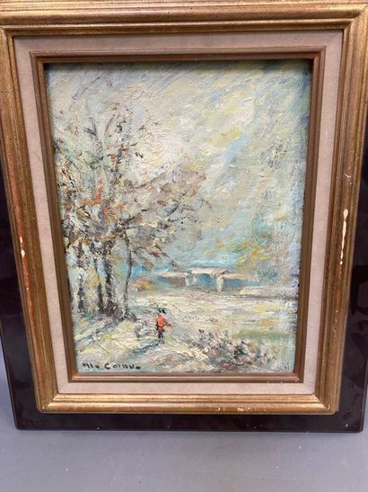 null CORNU

Paysage de neige 

Huile sur panneau, 

35 x 27 cm