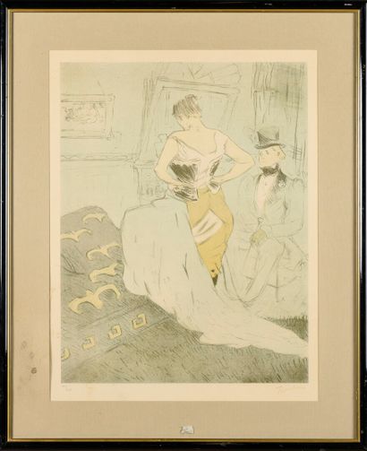 Toulouse LAUTREC 
Femme au corset 
Lithographie...