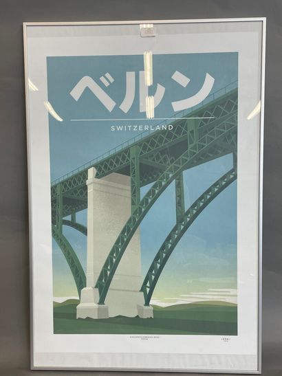 Affiche japonaise sur la Suisse 
84 x 59...