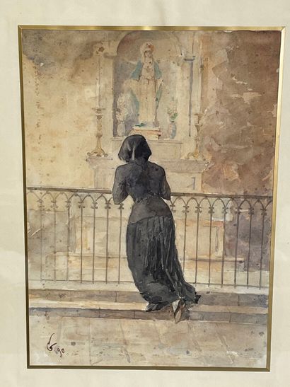 null GRISOLLE

La prière

Aquarelle, datée 1890 et signée en bas à gauche

24 x 34...