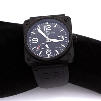 null BELL & ROSS. Montre bracelet BR01-97-5-00555 'aviation type military spec.'...