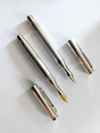 null ZEIMATT & EIGER Deux stylos : plume et bille. 

Plume iridium. 

En acier dans...