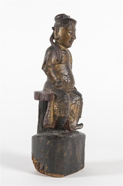 null CHINE dignitaire assis, 

Sujet en bois sculpté

H: 34.5 cm