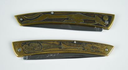null Un lot de deux couteaux : 



Deux modèles de couteaux THIERS, faits par la...