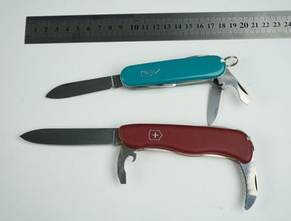 null De deux couteaux multilame : 



Un couteau victorinox, 5 lames, plus cure dent...