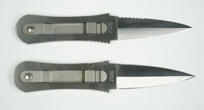 null Deux couteaux de jet, de marque GERBER, dessinés par Blackie Collins. 



Couteaux...