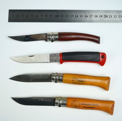null Un lot de 4 couteaux de type OPINEL : 



Un modèle 8, lame effilée.



Un modèle...