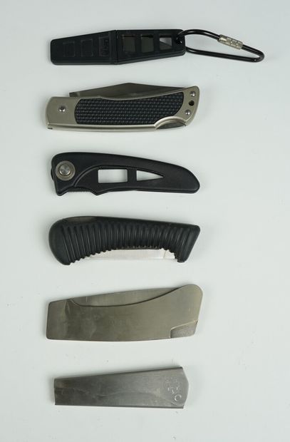 null Un lot de 6 couteaux divers : 



Un modèle HERBERTZ, titanium, manche très...