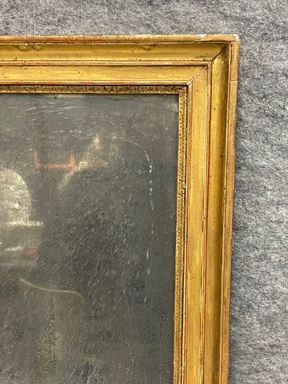 null Miroir de forme rectangulaire 

En bois doré 

59 x 51 cm