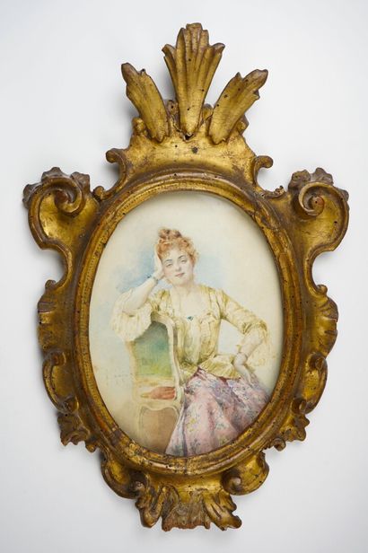 null Eugène GRIVAZ (1852-1915)

élégante, 

Aquarelle

Jeune femme

Cadre en bois...