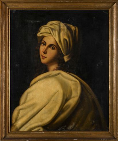  Italie 19ème, d'après Guido RENI 
Jeune fille au turban, Portrait de Béatrice de...