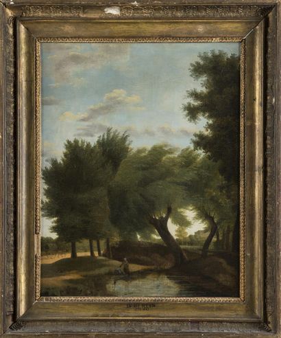  Dans le goût de Jean Victor BERTIN (1767-1842) 
Paysage italien 
Huile sur toile...