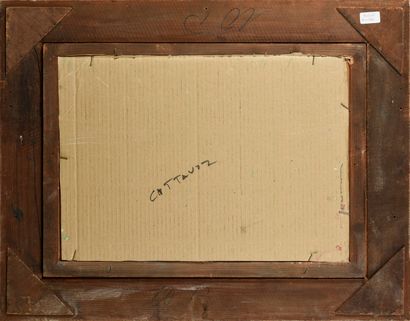  André COTTAVOZ (1922-2012) 
Coucher de soleil 
Huile sur panneau, 
signée 
39 x...