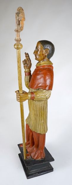 null Ecole Italienne 18ème 

Saint Charles Borromée

Sujet en bois sculpté polychrome

18ème...