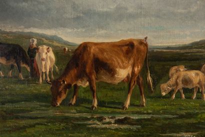  A CORTAIX 
Vaches au pré 
Huile sur toile 
50 x 65 cm