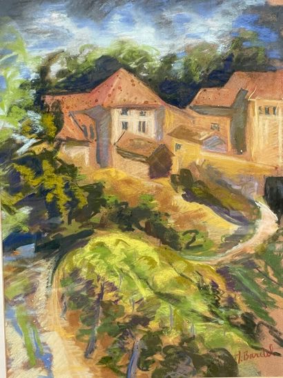  M. BARDEL 
Dessin sur papier 
Vue de village 
39 x 28 cm