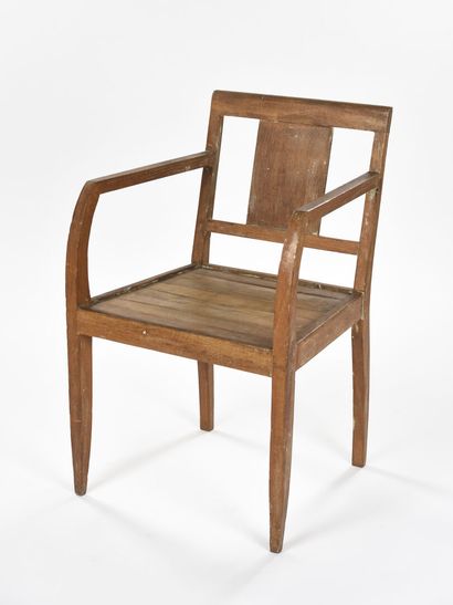 null In the spirit of René GABRIEL

Bridge chair entirely made of solid oak with...