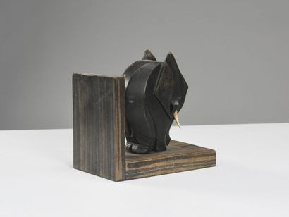 null ART DECO WORK

Pair of bookends in macassar veneer with stylized elephant decoration...