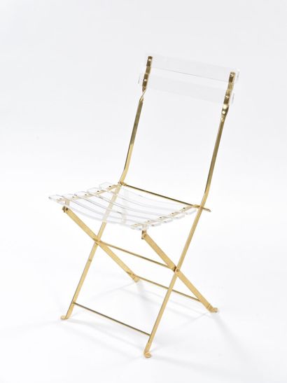 null Yonel LEBOVICI (1937-1998) 

Suite de quatre chaises pliantes modèle Les Invisibles...