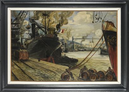 null Pierre LE TRIVIDIC (1898-1960)

Le port de Rouen 

Huile sur toile

non signée

80...