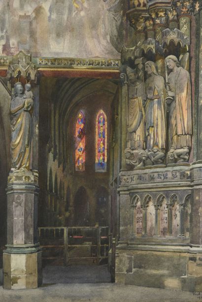 null Paul DAVID 

Chevet d'une église

aquarelle signée et datée 1927

37 x 26 c...