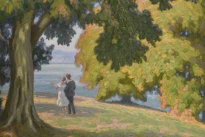 null Louis BOURGEOIS-BORGEX (1873-1959)

Vue du lac d' Evian

Huile sur toile

65...