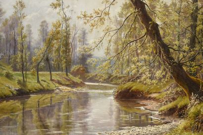null Claudius SEIGNOL (1856 - 1928), Ecole lyonnaise

Paysage de bord de rivière

Huile...