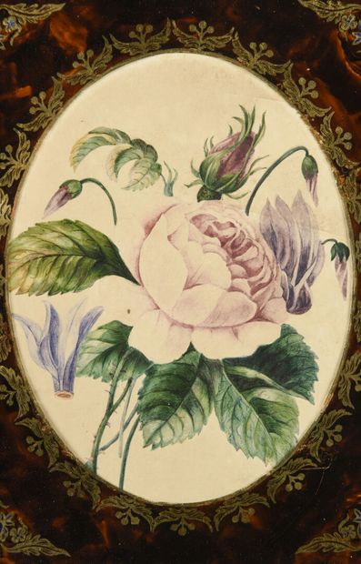 null Ecole française du XIXème siècle

Rose

Aquarelle, signée, enchassée dans un...