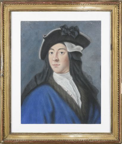 null Ecole française 19ème siècle

Portrait d'homme à la redingotte bleue 

Pastel...
