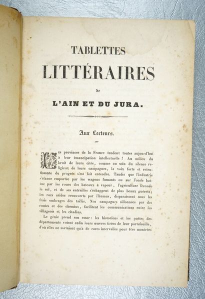 null Tablettes littéraires de l'Ain et du Jura. N°1 - première année. Nantua, Arène,...