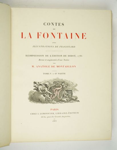 null LA FONTAINE (Jean de) : Contes de La Fontaine avec illustrations de FRAGONARD....