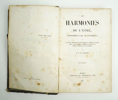 null [ésotérisme] LACURIA (Paul François Gaspart, abbé) : Les Harmonies de l'être,...