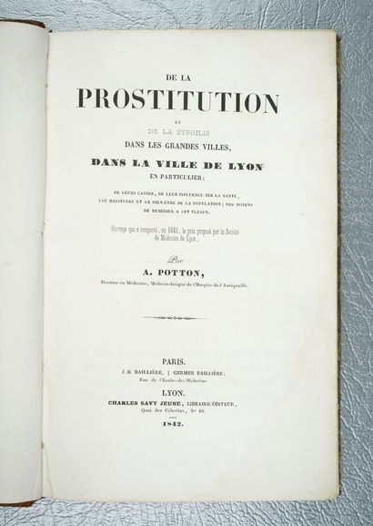 null POTTON (Ariste) : De la prostitution et de la syphilis dans les grandes villes,...