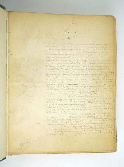 null [Manuscrit] ARISTOTE : TRAITE DE L'AME. Traduction et notes par Georges RODIER....