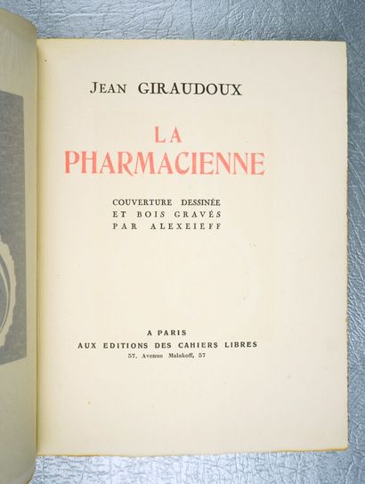 null GIRAUDOUX (Jean) : La Pharmacienne. Couverture dessinée et bois gravés par ALEXEIEFF....