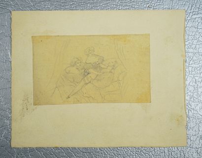 null [Curiosa] : Un lot de quatre dessins érotiques, circa 1890, sur papier calque....