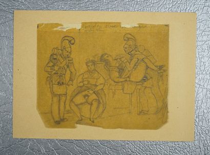 null [Curiosa] : Un lot de quatre dessins érotiques, circa 1890, sur papier calque....