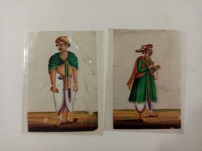 null Deux miniatures indiennes sur mica

12 x 8 cm 

(déchirures et manques)