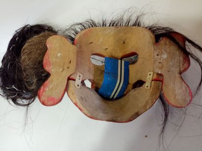 null Masque en bois articulé avec crin avec sa perruque 

Tibet 

22 x 28 cm