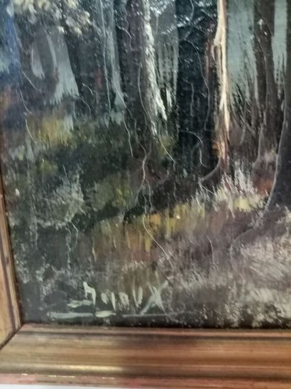 null DEJOUX 

Sous-bois 

Huile sur toile 

Signée en bas à gauche 

61 x 48 cm