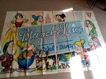 null Affiche de Blanche-Neige et les 7 nains en deux parties de G. AROU, imp. de...