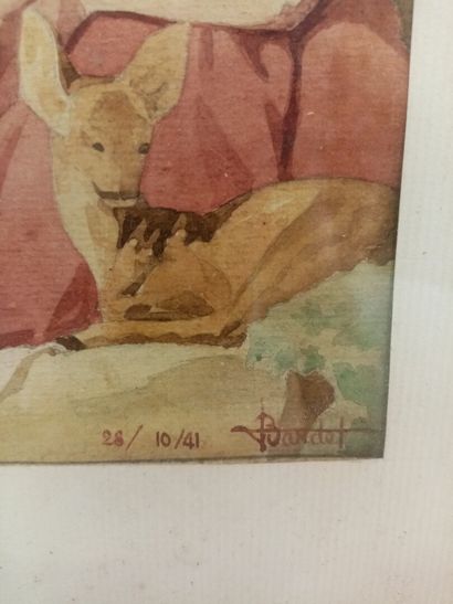 null BARDET 

Les Baigneuses 

Aquarelle sur papier 

Signée en bas à droite et datée...