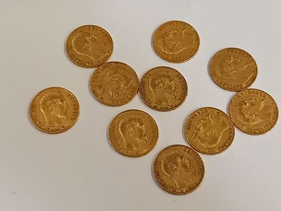 null 10 pièces 20F or Napoleon III