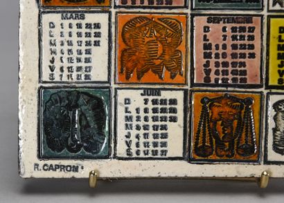 null Roger CAPRON (1922-2006)

Calendrier en carreau à décor de signes zodiacaux...